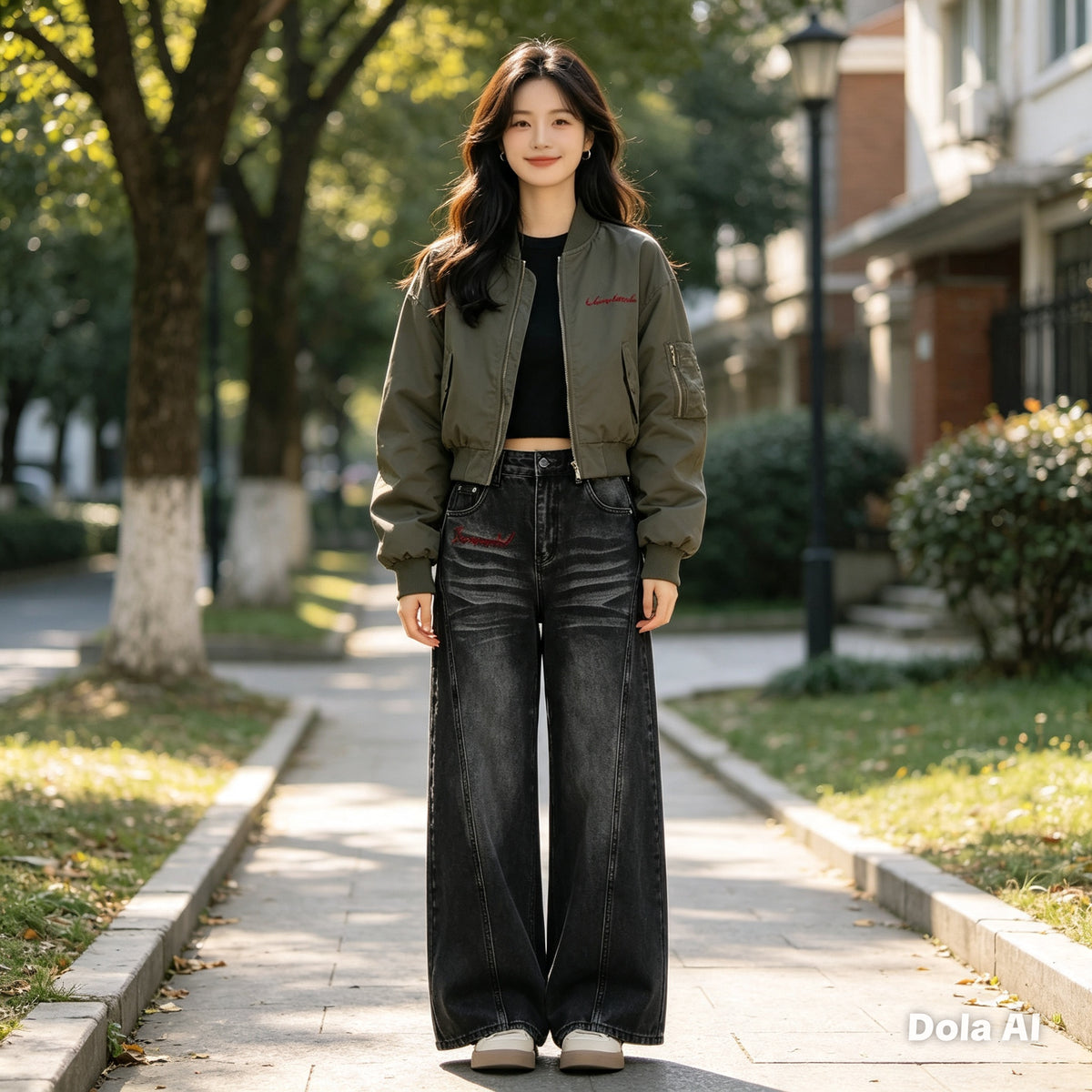 Women’s Vintage Wash Wide Leg Denim Jeans