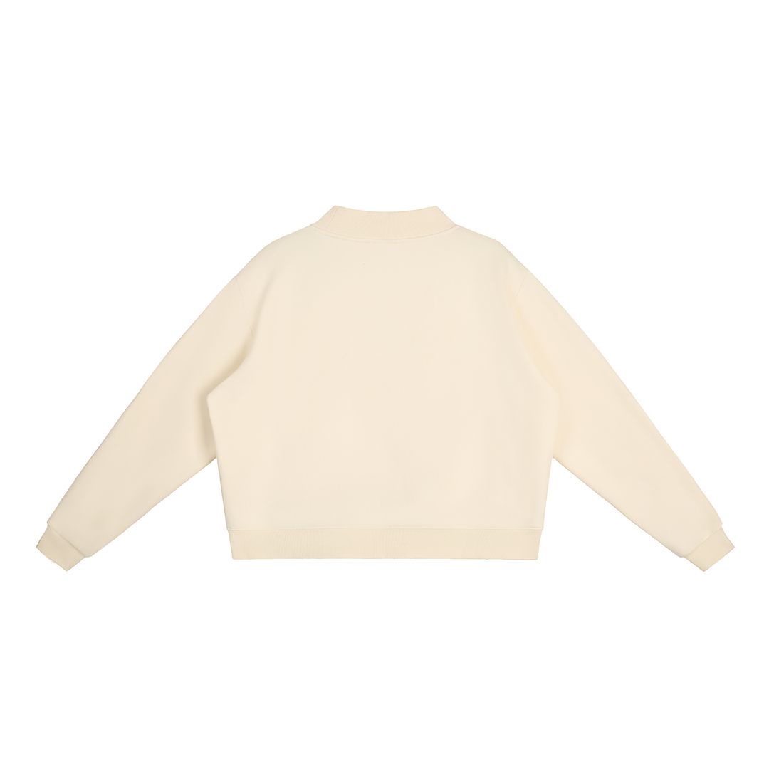 Essential Fleece Mock-Neck Crew Sweatshirt