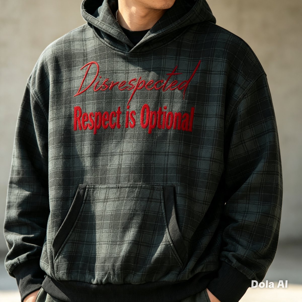 Unisex Plaid Color Block Hoodie