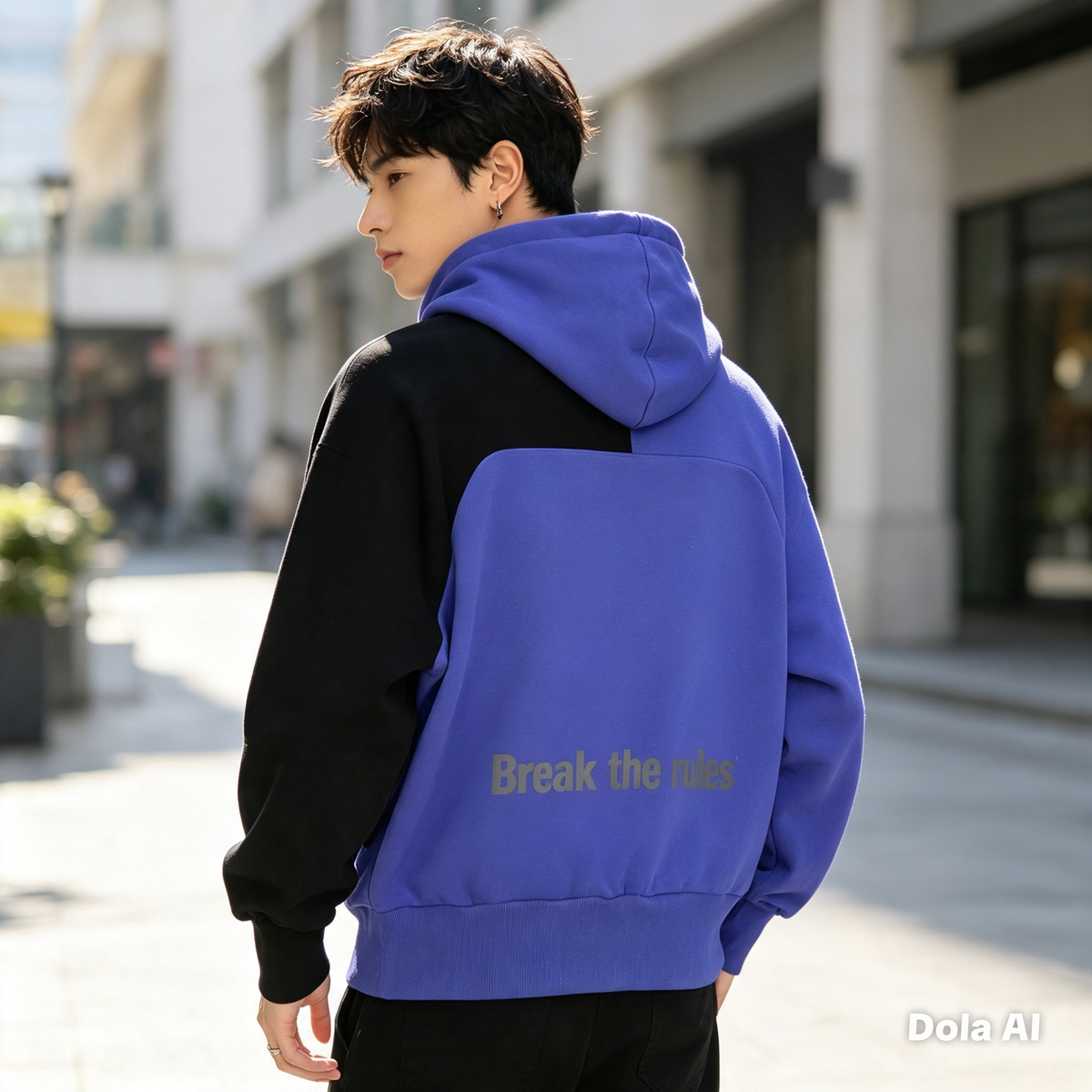 Unisex Color-Block Fleece Hoodie