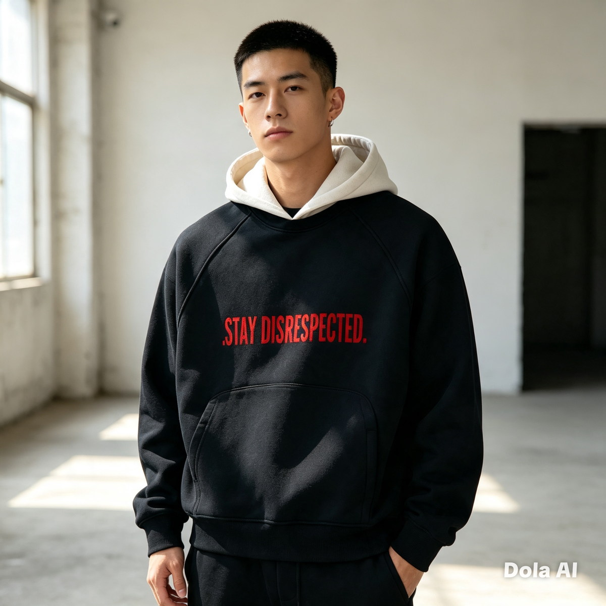 Unisex Fleece Raglan Color Block Hoodie